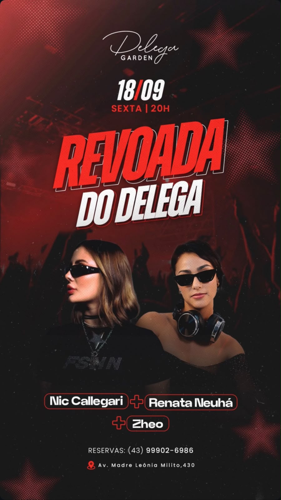Cartaz da Revoada do Delega, sexta 18 de setembro