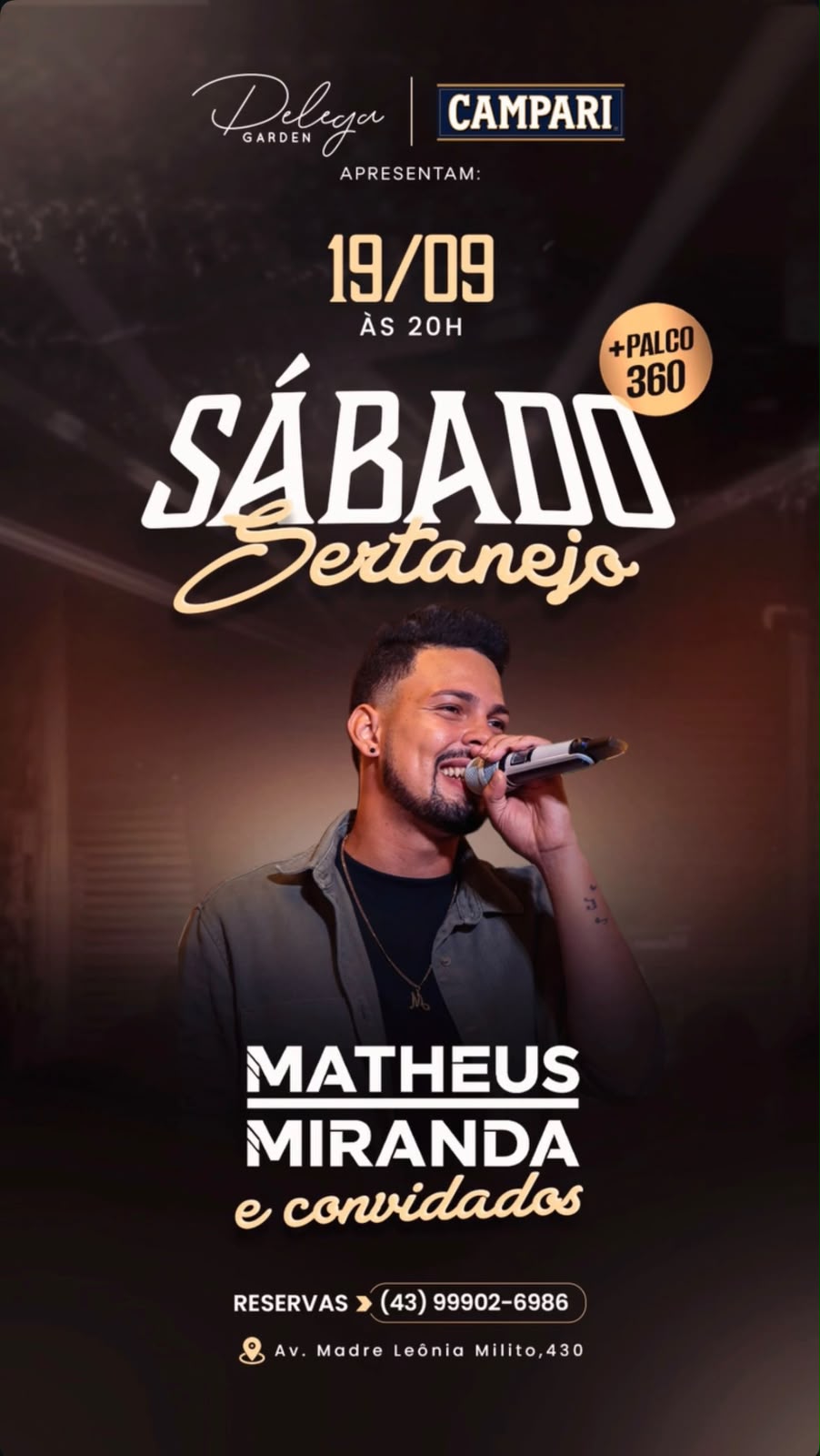 Cartaz do Sábado Sertanejo com Matheus Miranda